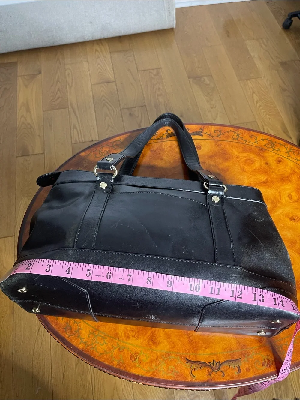Black Leather women Tote Bag - Classic Carryall